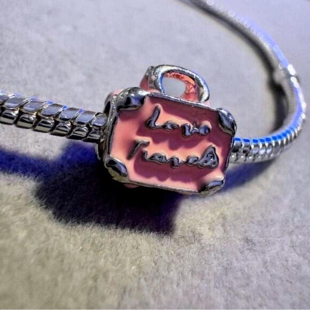 Pink Travel Bag‎ Charm fits PANDORA - Picture 8 of 8